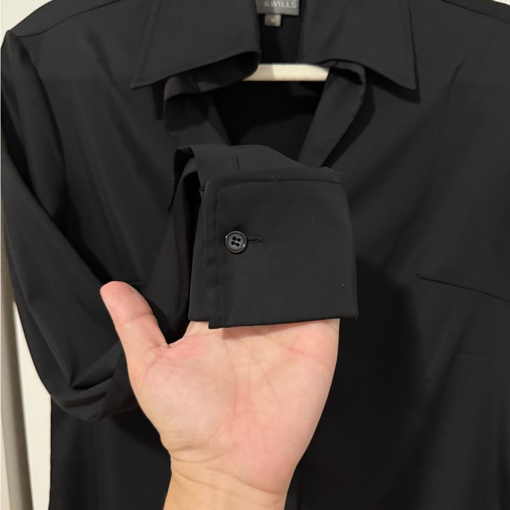 Black Long Sleeve Button Up -  Clifford & Wills (Size 4) - Picture 4 of 5